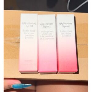 Nooni Apple Lip Oil Set Appleberry Appleplum Applepeony 3.7ml 0.12fl oz New